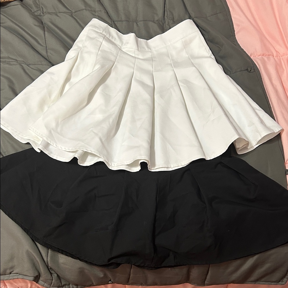 Black and White mini skirts